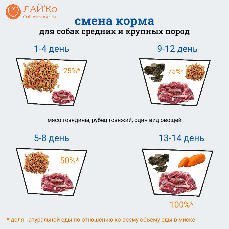 Смена корма для собак инструкция на нашем сайте схема смены корма для собак средних и крупных пород